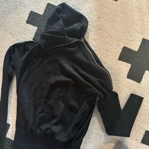 All Saints Black Cowl Neck Sweater